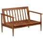 Set de sofás 3 pzas cuero auténtico madera maciza acacia marrón von , Sofas - Ref: Foro24-3099031, Preis: 935,97 €, Rabatt: %