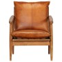 Set de sofás 3 pzas cuero auténtico madera maciza acacia marrón von , Sofas - Ref: Foro24-3099031, Preis: 935,97 €, Rabatt: %