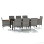 Juego de comedor de jardín 9 piezas gris y negro by , Garden sets - Ref: Foro24-3099340, Price: 803,32 €, Discount: %