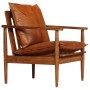 Set sofás 2 pzas marrón cuero auténtico y madera de acacia by , Sofas - Ref: Foro24-3100743, Price: 655,93 €, Discount: %