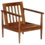 Set sofás 2 pzas marrón cuero auténtico y madera de acacia by , Sofas - Ref: Foro24-3100743, Price: 655,93 €, Discount: %