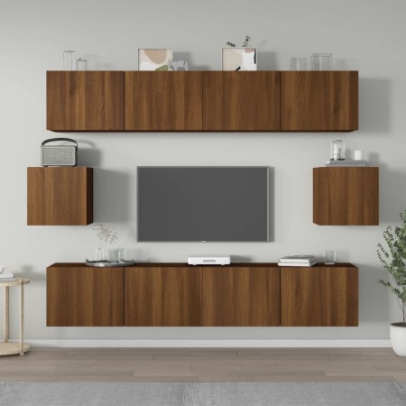 Set de muebles para TV 6 pzas madera contrachapada roble marrón von , TV-Möbel - Ref: Foro24-3114365, Preis: 210,03 €, Rabatt: %