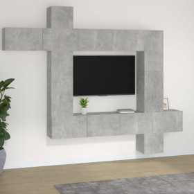 Set de muebles de TV 9 pzas madera contrachapada gris hormigón von , TV-Möbel - Ref: Foro24-3114657, Preis: 374,42 €, Rabatt: %