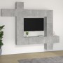 Set de muebles de TV 9 pzas madera contrachapada gris hormigón by , TV Furniture - Ref: Foro24-3114657, Price: 374,42 €, Disc...
