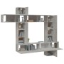 Set de muebles de TV 9 pzas madera contrachapada gris hormigón by , TV Furniture - Ref: Foro24-3114657, Price: 374,42 €, Disc...