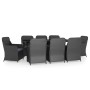 Juego de comedor de jardín 9 piezas con cojines negro by , Garden sets - Ref: Foro24-3099534, Price: 1,00 €, Discount: %