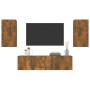 Set de muebles de TV 4 pzas madera contrachapada roble ahumado by , TV Furniture - Ref: Foro24-3120206, Price: 121,52 €, Disc...