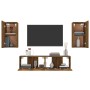 Set de muebles de TV 4 pzas madera contrachapada roble ahumado by , TV Furniture - Ref: Foro24-3120206, Price: 121,52 €, Disc...