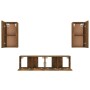 Set de muebles de TV 4 pzas madera contrachapada roble ahumado by , TV Furniture - Ref: Foro24-3120206, Price: 121,52 €, Disc...