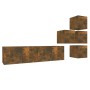 Set de muebles de TV 6 pzas madera contrachapada roble ahumado von , TV-Möbel - Ref: Foro24-3120299, Preis: 139,44 €, Rabatt: %