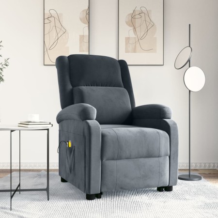 Sillón de masaje elevable terciopelo gris oscuro by , Electric massage chairs - Ref: Foro24-3124837, Price: 284,12 €, Discoun...