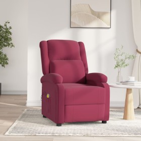 Sillón de masaje eléctrico terciopelo rojo tinto