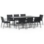Juego comedor jardín 9 piezas y cojines ratán sintético y acero von , Gartensets - Ref: Foro24-3186984, Preis: 800,15 €, Raba...