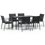 Juego comedor jardín 7 piezas y cojines ratán sintético y acero von , Gartensets - Ref: Foro24-3186992, Preis: 561,89 €, Raba...
