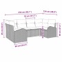 Conjunto de sofá de jardín 6 pcs Marrón Poliratán