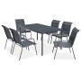 Juego de comedor de jardín 7 piezas de acero negro de , Conjuntos de jardín - Ref: Foro24-43309, Precio: 440,08 €, Descuento:...