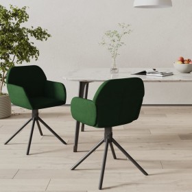 Sillas de comedor giratorias 2 unidades terciopelo verde oscuro de , Sillas de comedor - Ref: Foro24-344742, Precio: 133,00 €...