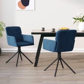 Sillas de comedor giratorias 2 uds terciopelo azul de , Sillas de comedor - Ref: Foro24-344789, Precio: 149,25 €, Descuento: ...