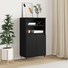 Aparador alto madera contrachapada negro 60x36x110 cm de , Aparadores - Ref: Foro24-831477, Precio: 98,14 €, Descuento: -5%%