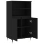 Aparador alto madera contrachapada negro 60x36x110 cm de , Aparadores - Ref: Foro24-831477, Precio: 98,14 €, Descuento: -5%%