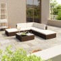 Set muebles de jardín 6 piezas y cojines ratán sintético marrón by , Garden sets - Ref: Foro24-41268, Price: 488,15 €, Discou...
