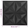Paneles de pared 3D 24 unidades negro origami 6 m² 50x50 cm | Foro24.es | Tu tienda online para hogar, jardín y más Foro24.es