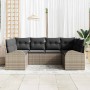 Conjunto de sofá de jardín 6 pcs Gris Poliratán