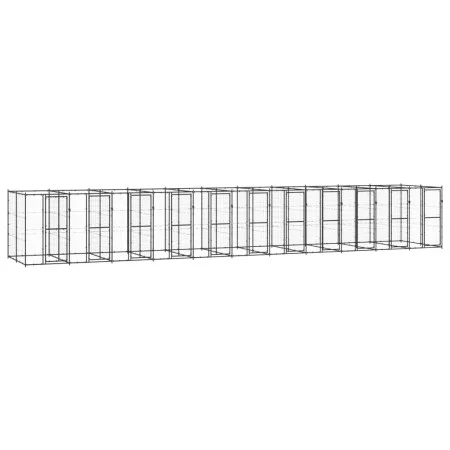 Steel outdoor kennel 26.62 m² by vidaXL, Dog kennels and fences - Ref: Foro24-3082269, Price: 1,00 €, Discount: %