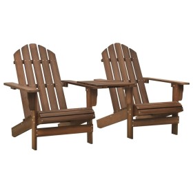 Sillas Adirondack de jardín y mesita madera maciza abeto marrón de , Sillas de jardín - Ref: Foro24-310069, Precio: 159,42 €,...