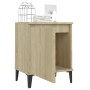 Mesita de noche y patas de metal roble Sonoma 40x30x50 cm by , Nightstands - Ref: Foro24-805839, Price: 34,00 €, Discount: %