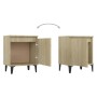 Mesita de noche y patas de metal roble Sonoma 40x30x50 cm by , Nightstands - Ref: Foro24-805839, Price: 34,00 €, Discount: %