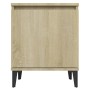 Mesita de noche y patas de metal roble Sonoma 40x30x50 cm by , Nightstands - Ref: Foro24-805839, Price: 34,00 €, Discount: %