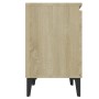 Mesita de noche y patas de metal roble Sonoma 40x30x50 cm by , Nightstands - Ref: Foro24-805839, Price: 34,00 €, Discount: %