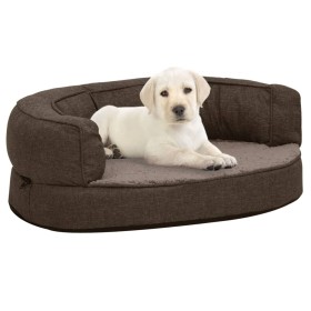 Colchón de cama de perro ergonómico aspecto lino