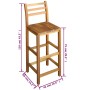 Set mesa de bar y sillas 3 piezas de madera de acacia maciza de , muebles para cocinas y comedores - Ref: Foro24-246667, Prec...