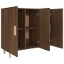 Aparador de madera de ingeniería marrón roble 90x34x80 cm de , Aparadores - Ref: Foro24-817461, Precio: 88,58 €, Descuento: -5%%