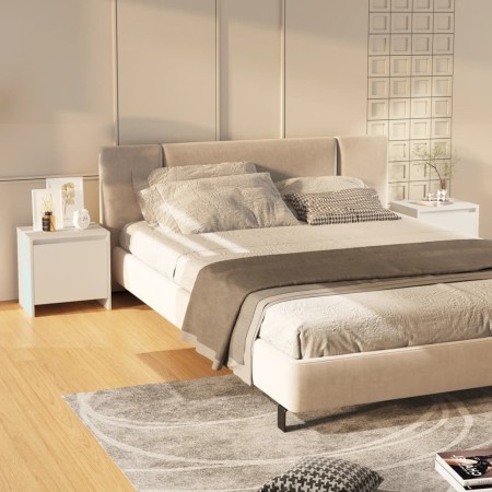 Mesitas de noche 2 uds madera ingeniería blanco 45x34x44,5 cm by , Nightstands - Ref: Foro24-809864, Price: 83,13 €, Discount: %