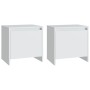 Mesitas de noche 2 uds madera ingeniería blanco 45x34x44,5 cm by , Nightstands - Ref: Foro24-809864, Price: 83,13 €, Discount: %
