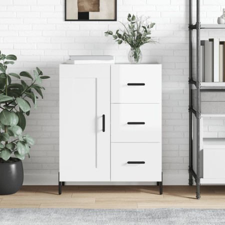 Aparador de madera contrachapada blanco brillante 69,5x34x90 cm by , Sideboards - Ref: Foro24-830270, Price: 79,29 €, Discoun...