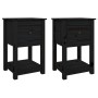 Mesitas de noche 2 uds madera maciza de pino negro 40x35x61,5cm de , Taquillas y armarios de almacenamiento - Ref: Foro24-821...
