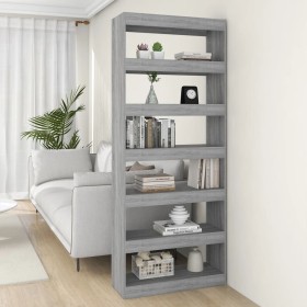 Estantería/divisor madera ingeniería gris Sonoma 80x30x198 cm de , Librerías y estanterías - Ref: Foro24-813627, Precio: 89,4...