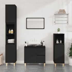 Armario de baño madera contrachapada negro 30x30x100 cm von , Badezimmermöbel - Ref: Foro24-819805, Preis: 73,12 €, Rabatt: -5%%