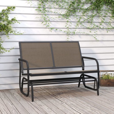 Banco mecedora jardín acero y textilene marrón 120,5x76x86,5 cm von , Gartenwippen - Ref: Foro24-362709, Preis: 126,03 €, Rab...