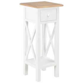 Mesa auxiliar de madera blanca 27x27x65,5 cm by , Side tables - Ref: Foro24-280057, Price: 76,29 €, Discount: %