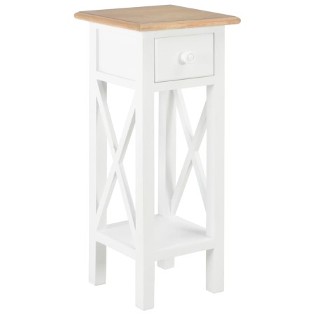 Mesa auxiliar de madera blanca 27x27x65,5 cm by , Side tables - Ref: Foro24-280057, Price: 76,29 €, Discount: %
