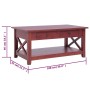Mesa de centro de madera maciza de caoba marrón 100x55x46 cm de , Mesas de centro - Ref: Foro24-283837, Precio: 239,92 €, Des...