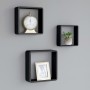 Estantes cubo de pared 3 unidades MDF negro by , Shelves and shelves - Ref: Foro24-323953, Price: 46,26 €, Discount: %