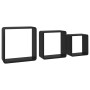 Estantes cubo de pared 3 unidades MDF negro by , Shelves and shelves - Ref: Foro24-323953, Price: 46,26 €, Discount: %