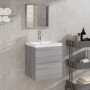 Armario de baño con espejo madera contrachapada gris Sonoma | Foro24.es | Tu tienda online para hogar, jardín y más Foro24.es