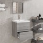 Armario de baño con espejo madera contrachapada gris Sonoma | Foro24.es | Tu tienda online para hogar, jardín y más Foro24.es